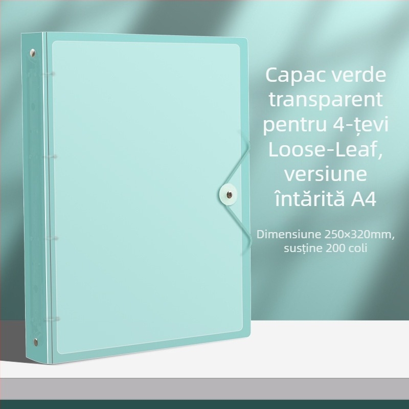 Mapă A4 cu găuri 4, pagini interioare PP, 60 coli, personalizare disponibilă