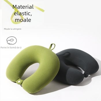 Pernă de gât în formă U, umplură din particule de spumă, țesătură din bumbac 100%, stil modern minimalist, potrivit adulților