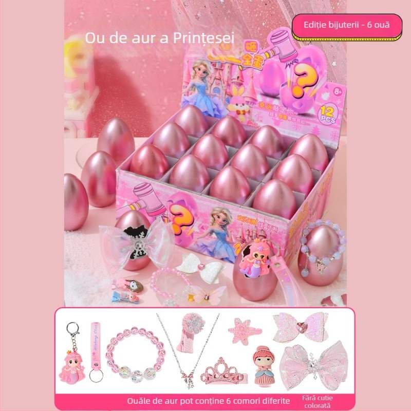 Cutie surpriză cu ou de aur pentru copii, fete și băieți (Material: Altele; Brand: Unique; Specificații: Diverse; Metodă de control: Altele; Ambalare: Altele)