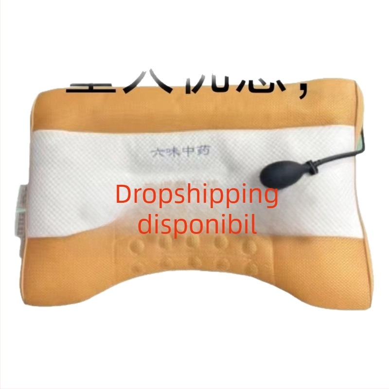 Perna gonflabilă pentru masajul gâtului, multifuncțională, cu masaj magnetic și amestec de plante (formă dreptunghiulară; pernă cervicală; material poliester; umplutură poliesterică; pentru adulți)