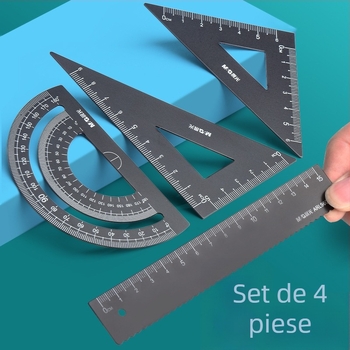 Set de rigle cu centimetri pentru elevi din învățământ primar – include riglă dreaptă, riglă triunghiulară și set plastic de desen