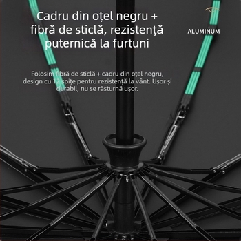 Rain Grace umbrelă complet automată, în trei secțiuni, 12 spițe, cadru din oțel, protecție UV UPF 50+