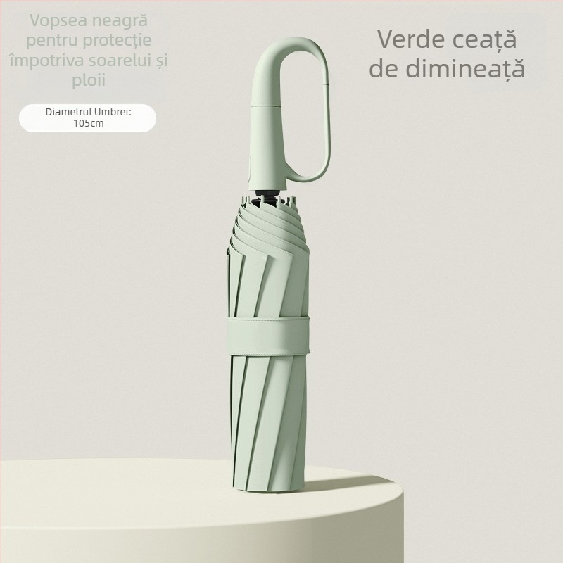 Rain Grace umbrelă complet automată, în trei secțiuni, 12 spițe, cadru din oțel, protecție UV UPF 50+