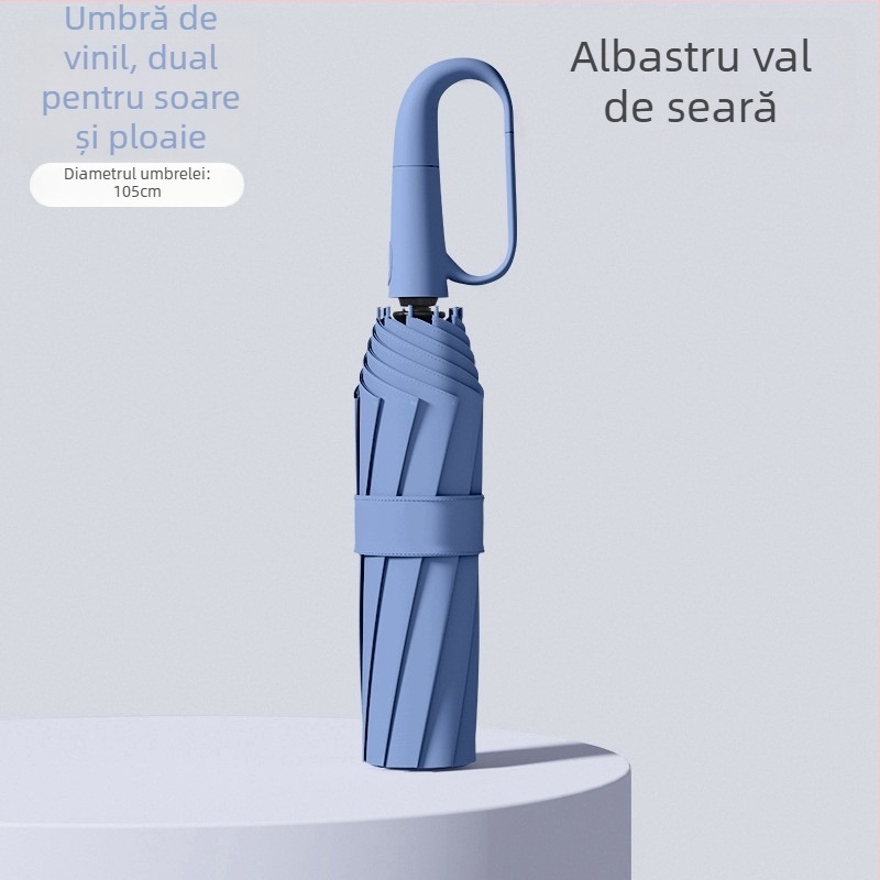 Rain Grace umbrelă complet automată, în trei secțiuni, 12 spițe, cadru din oțel, protecție UV UPF 50+