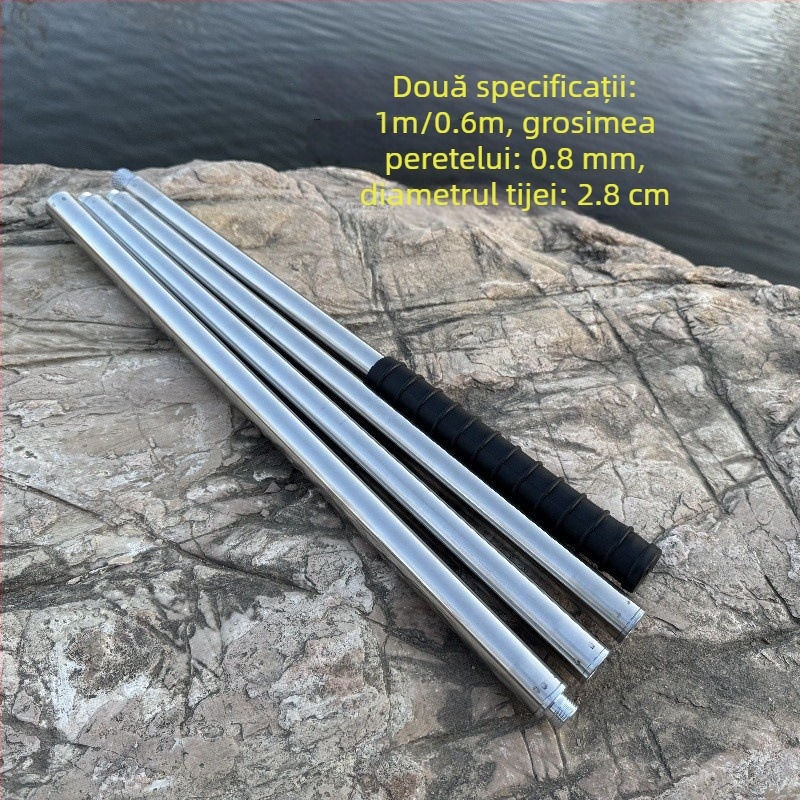 Țeavă metalică pentru plasă mare, tip răsucire, pentru cules fructe de la înălțime; material: metal; greutate 225–313 g în funcție de configurație; secțiuni cu conectare liberă; nu este extensibilă