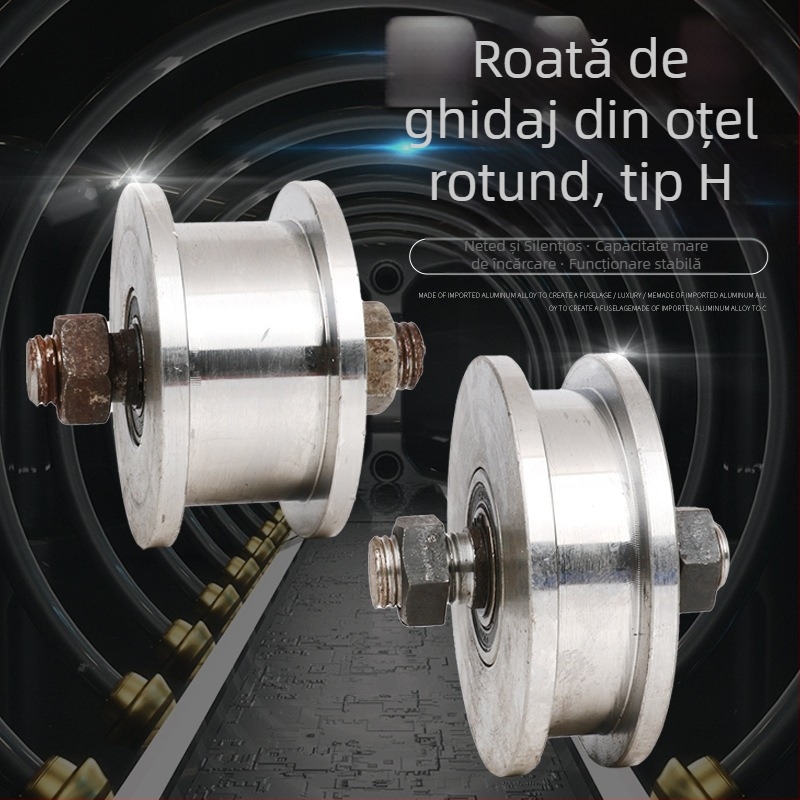 Rola dublă cu design H, roată pentru șină, sarcină mare, oțel 45