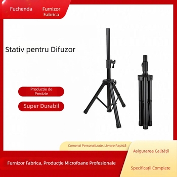 Suport pentru difuzoare pe podea, cu trei picioare, înălțime telescopic reglabilă, pentru scenă, proiector și iluminare