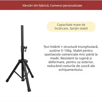 Suport pentru difuzoare pe podea, cu trei picioare, înălțime telescopic reglabilă, pentru scenă, proiector și iluminare