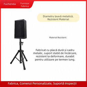 Suport pentru difuzoare pe podea, cu trei picioare, înălțime telescopic reglabilă, pentru scenă, proiector și iluminare
