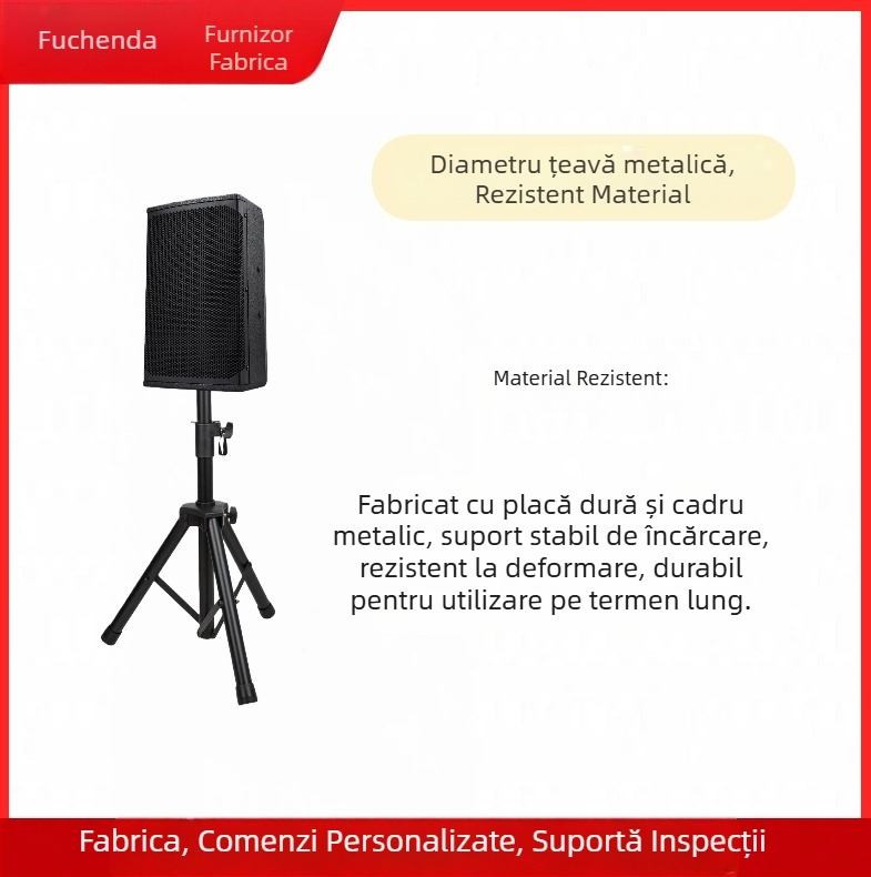 Suport pentru difuzoare pe podea, cu trei picioare, înălțime telescopic reglabilă, pentru scenă, proiector și iluminare
