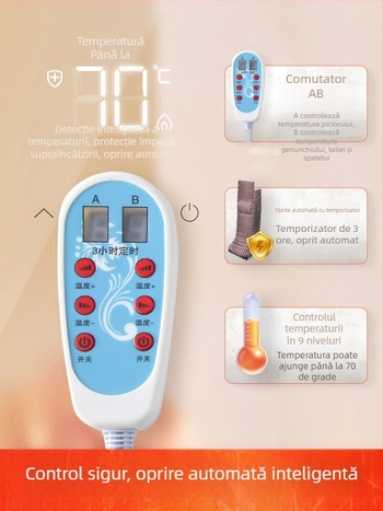 Papuci cu talpă încălzită USB - Papuci de casă bărbați, din piele naturală Xiang Nuanyi
