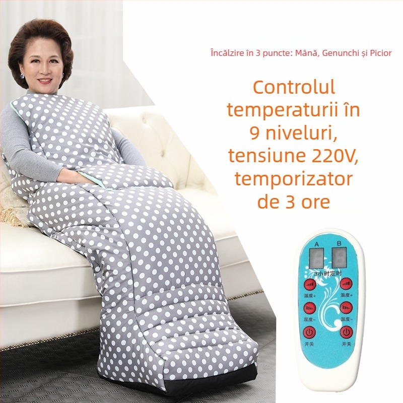 Papuci cu talpă încălzită USB - Papuci de casă bărbați, din piele naturală Xiang Nuanyi