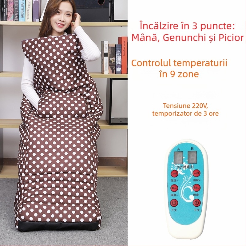 Papuci cu talpă încălzită USB - Papuci de casă bărbați, din piele naturală Xiang Nuanyi