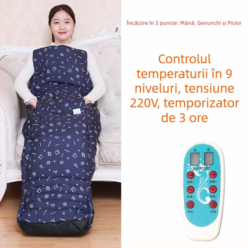 Papuci cu talpă încălzită USB - Papuci de casă bărbați, din piele naturală Xiang Nuanyi