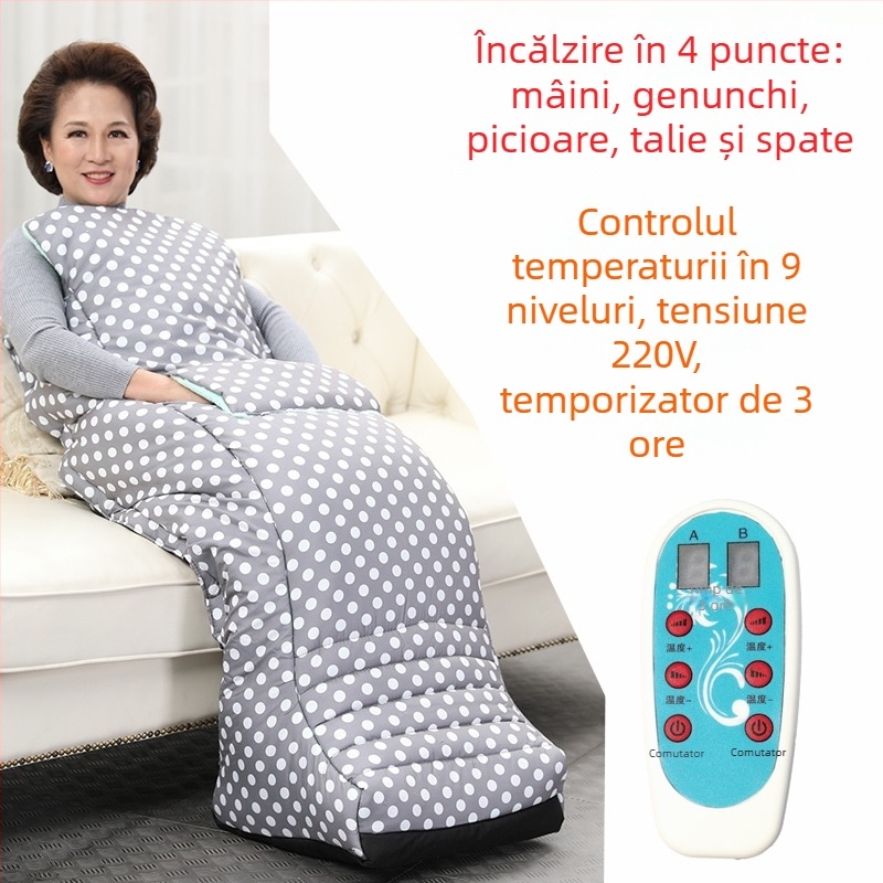 Papuci cu talpă încălzită USB - Papuci de casă bărbați, din piele naturală Xiang Nuanyi