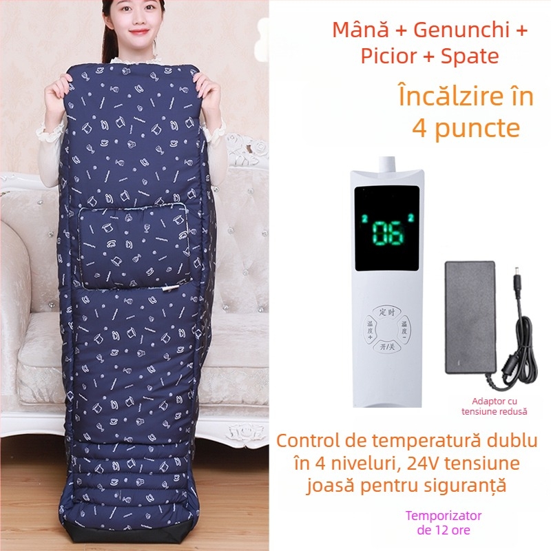 Papuci cu talpă încălzită USB - Papuci de casă bărbați, din piele naturală Xiang Nuanyi