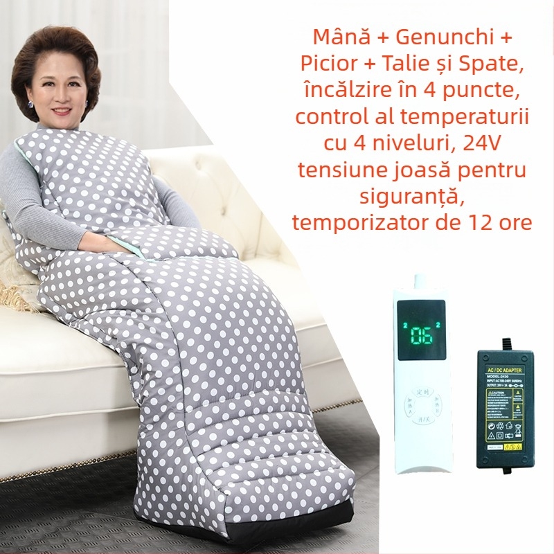 Papuci cu talpă încălzită USB - Papuci de casă bărbați, din piele naturală Xiang Nuanyi