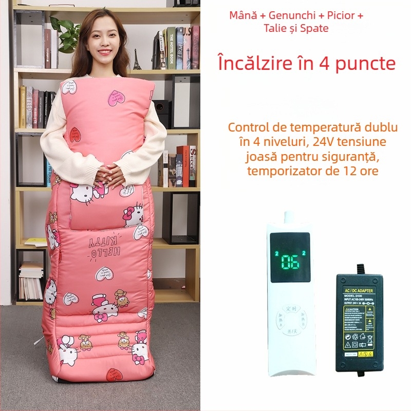 Papuci cu talpă încălzită USB - Papuci de casă bărbați, din piele naturală Xiang Nuanyi