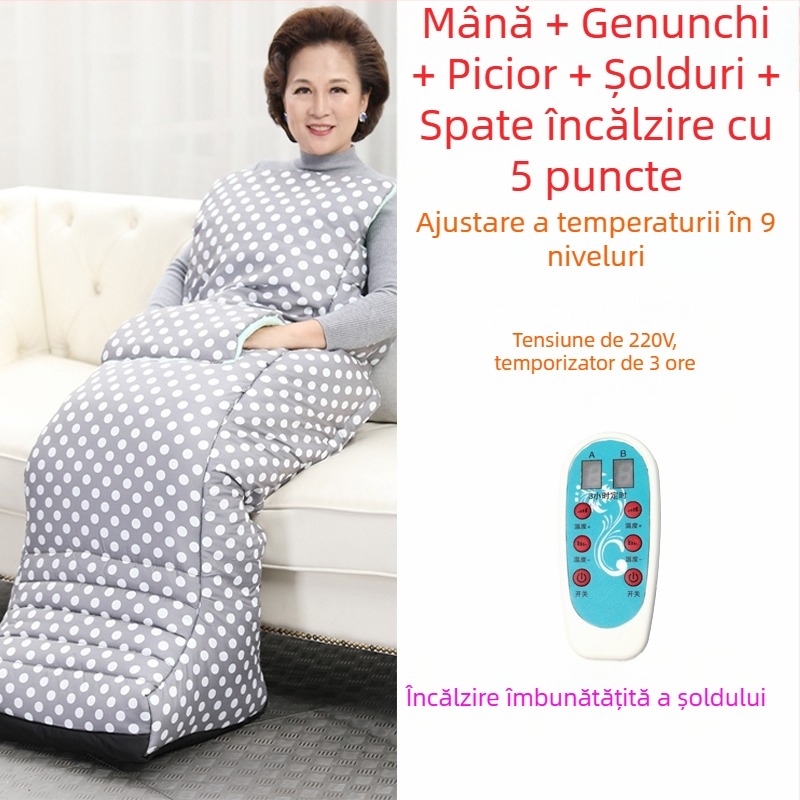 Papuci cu talpă încălzită USB - Papuci de casă bărbați, din piele naturală Xiang Nuanyi