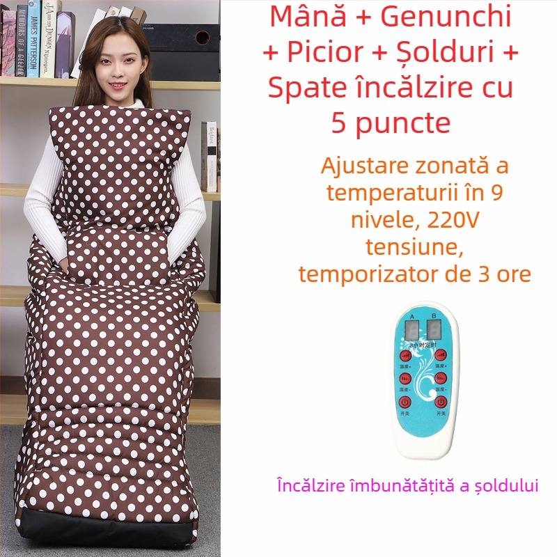 Papuci cu talpă încălzită USB - Papuci de casă bărbați, din piele naturală Xiang Nuanyi