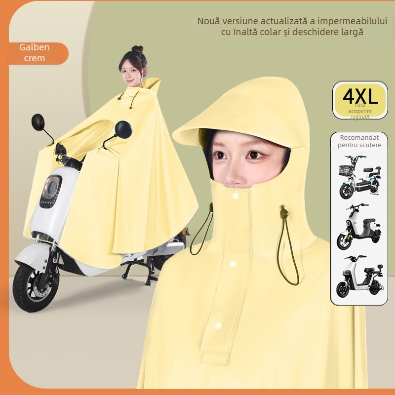 Pengchang PVC gros impermeabil cu protecție pentru picior pentru un singur conducător – protecție completă a corpului, guler înalt pentru protecția feței