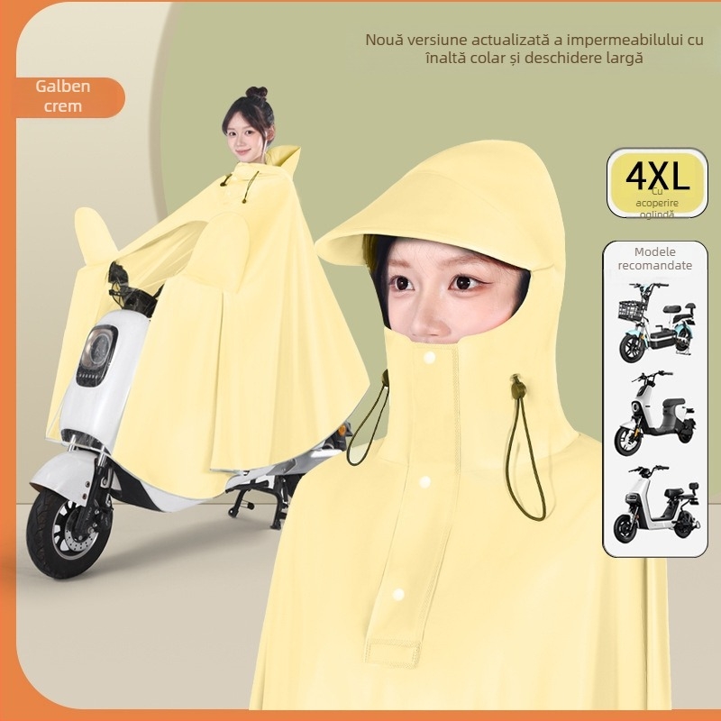 Pengchang PVC gros impermeabil cu protecție pentru picior pentru un singur conducător – protecție completă a corpului, guler înalt pentru protecția feței