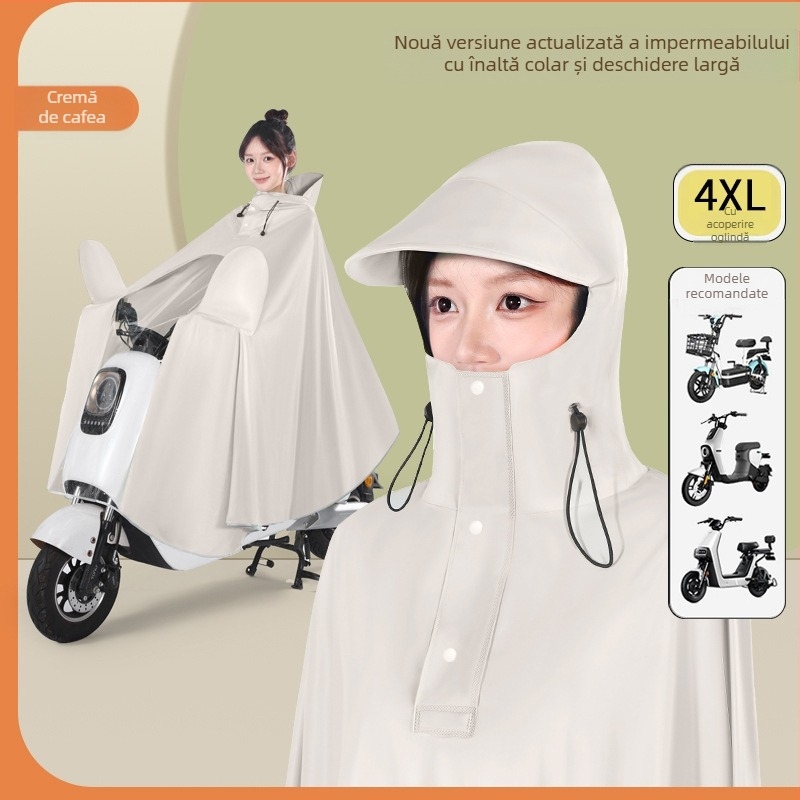 Pengchang PVC gros impermeabil cu protecție pentru picior pentru un singur conducător – protecție completă a corpului, guler înalt pentru protecția feței