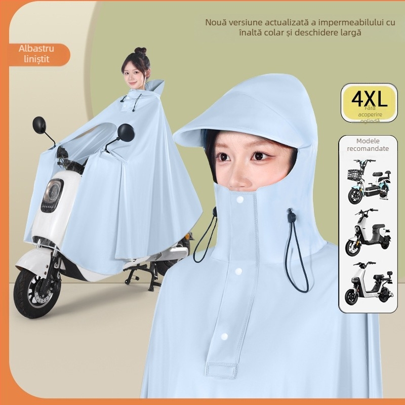 Pengchang PVC gros impermeabil cu protecție pentru picior pentru un singur conducător – protecție completă a corpului, guler înalt pentru protecția feței