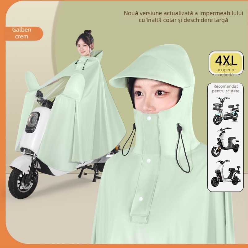 Pengchang PVC gros impermeabil cu protecție pentru picior pentru un singur conducător – protecție completă a corpului, guler înalt pentru protecția feței