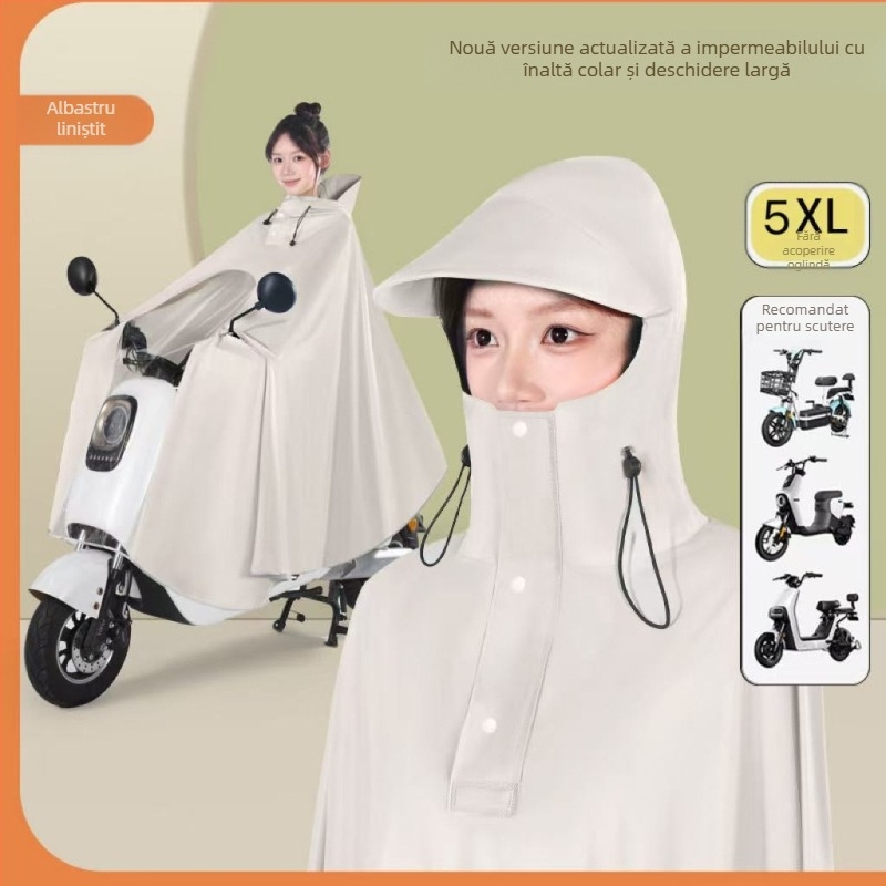 Pengchang PVC gros impermeabil cu protecție pentru picior pentru un singur conducător – protecție completă a corpului, guler înalt pentru protecția feței