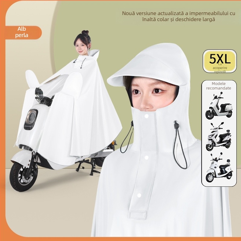 Pengchang PVC gros impermeabil cu protecție pentru picior pentru un singur conducător – protecție completă a corpului, guler înalt pentru protecția feței