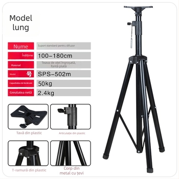 Suport podea pentru boxe cu tripod îngroșat, pentru proiector de acasă, scenă audio, card audio și lumină stroboscopică
