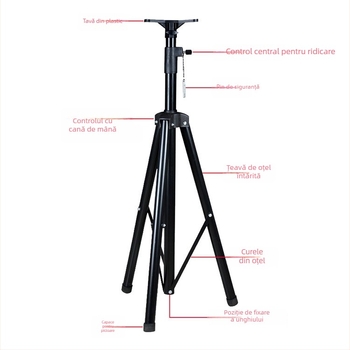 Suport podea pentru boxe cu tripod îngroșat, pentru proiector de acasă, scenă audio, card audio și lumină stroboscopică