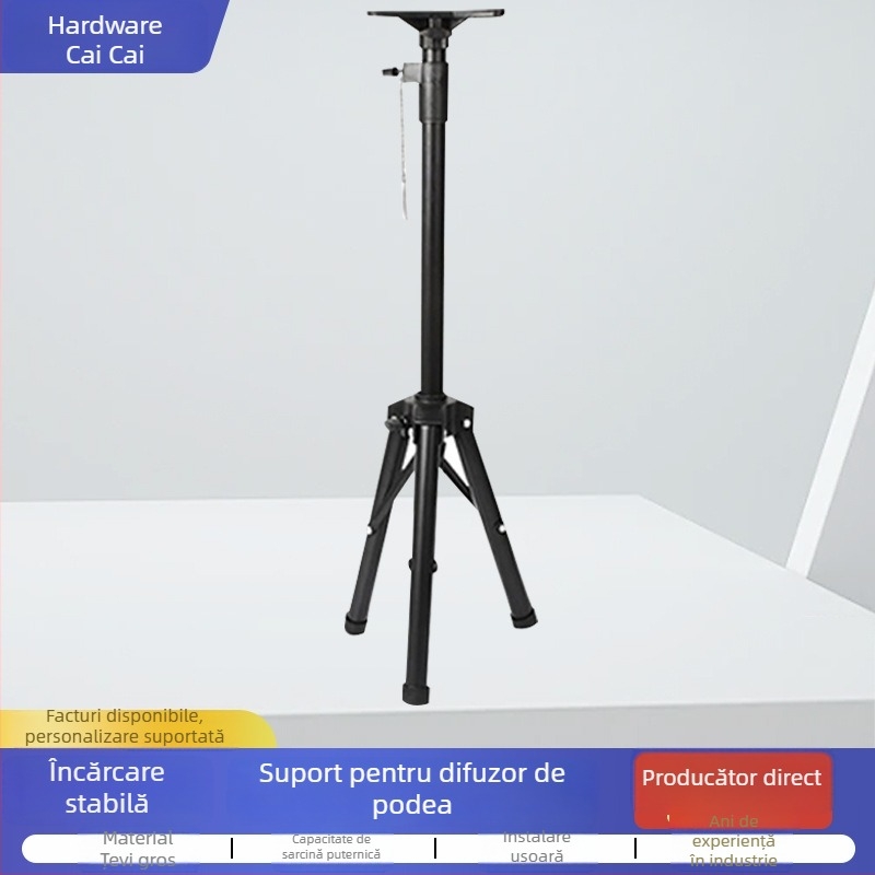 Suport podea pentru boxe cu tripod îngroșat, pentru proiector de acasă, scenă audio, card audio și lumină stroboscopică