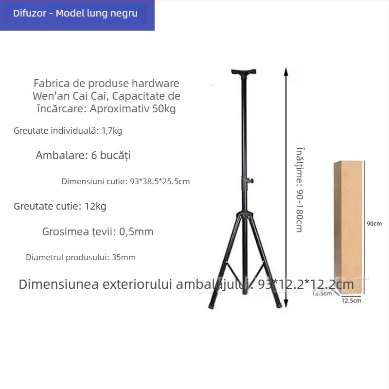 Suport podea pentru boxe cu tripod îngroșat, pentru proiector de acasă, scenă audio, card audio și lumină stroboscopică