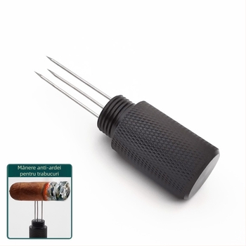 Acul de ventilație pentru trabucuri, din oțel inoxidabil, finisaj electroplacat, stil lux discret