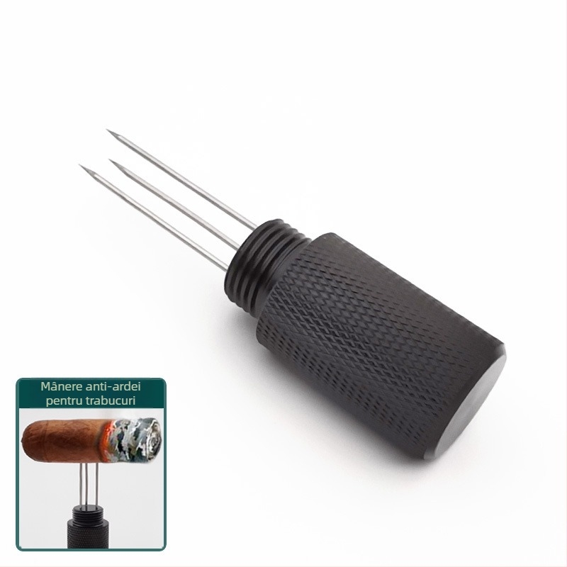 Acul de ventilație pentru trabucuri, din oțel inoxidabil, finisaj electroplacat, stil lux discret