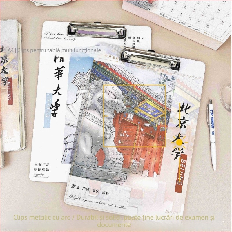 Shibo clipboard A4 pentru documente cu clips puternic și clip de placă, material din hârtie, grosime 0,3 mm
