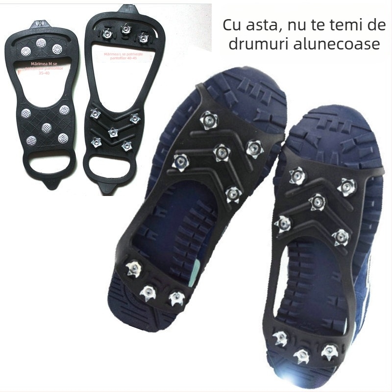 ZS Tactical protecție anti-derapare pentru încălțăminte cu gheare de gheață, 8 dinți, pachet de 200 buc