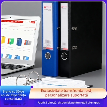 Dosar de documente cu două găuri, clemă cu tijă trasă, corp PP cu element metalic, logo imprimat, personalizare disponibilă, model YY02