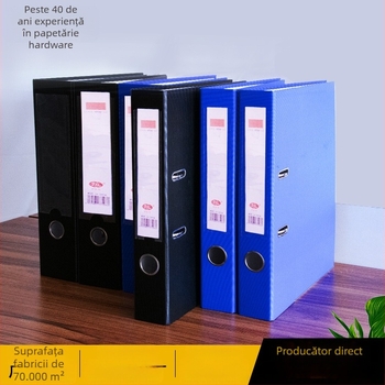 Dosar de documente cu două găuri, clemă cu tijă trasă, corp PP cu element metalic, logo imprimat, personalizare disponibilă, model YY02