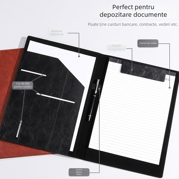 Xinxin WJJB dosar din piele multifuncțional pentru formatul A4, imprimat cu logo, personalizabil