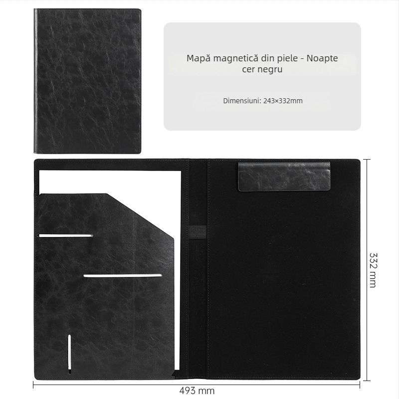 Xinxin WJJB dosar din piele multifuncțional pentru formatul A4, imprimat cu logo, personalizabil