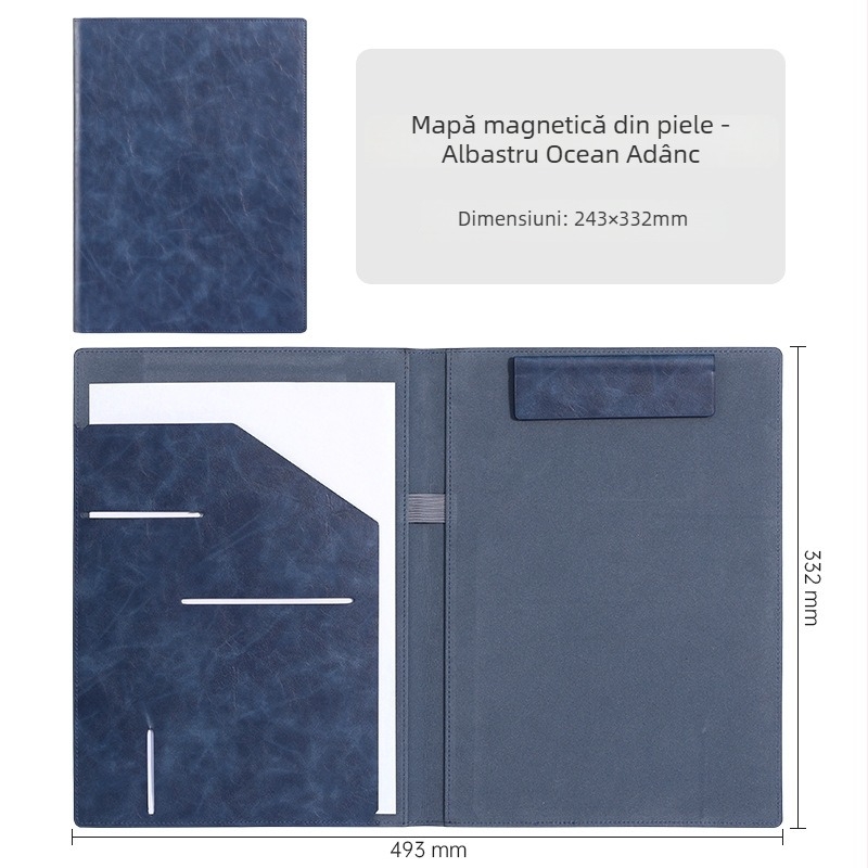 Xinxin WJJB dosar din piele multifuncțional pentru formatul A4, imprimat cu logo, personalizabil