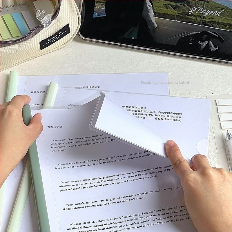 Pengyi SJSNJ-004 Cleme de dosar din plastic cu dublă clemă (clemă puternică + clemă de placă), compatibil cu A4/A3