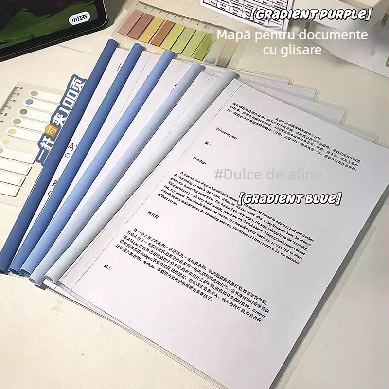 Pengyi SJSNJ-004 Cleme de dosar din plastic cu dublă clemă (clemă puternică + clemă de placă), compatibil cu A4/A3