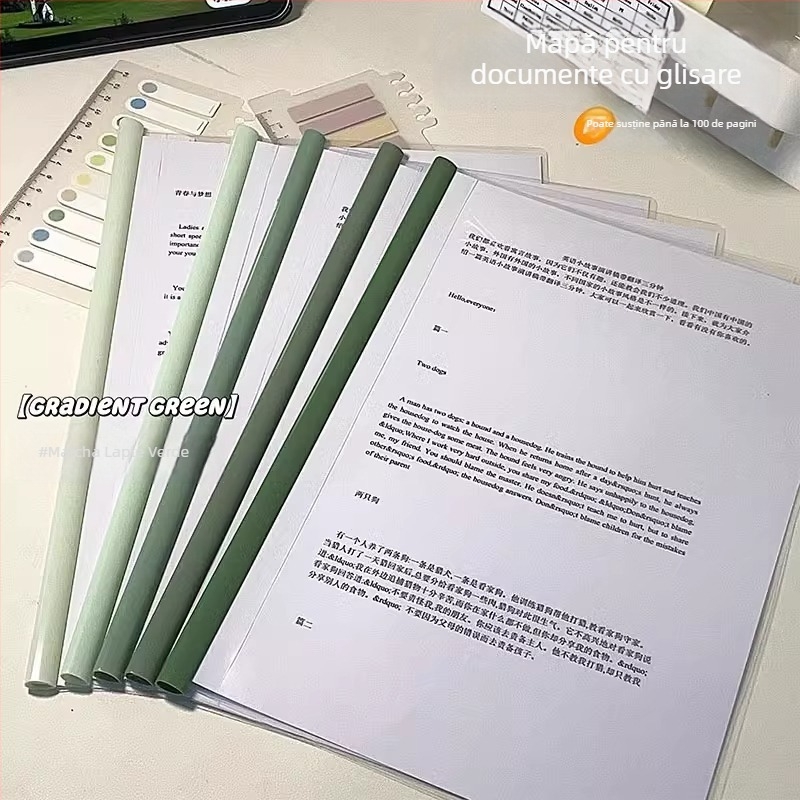 Pengyi SJSNJ-004 Cleme de dosar din plastic cu dublă clemă (clemă puternică + clemă de placă), compatibil cu A4/A3