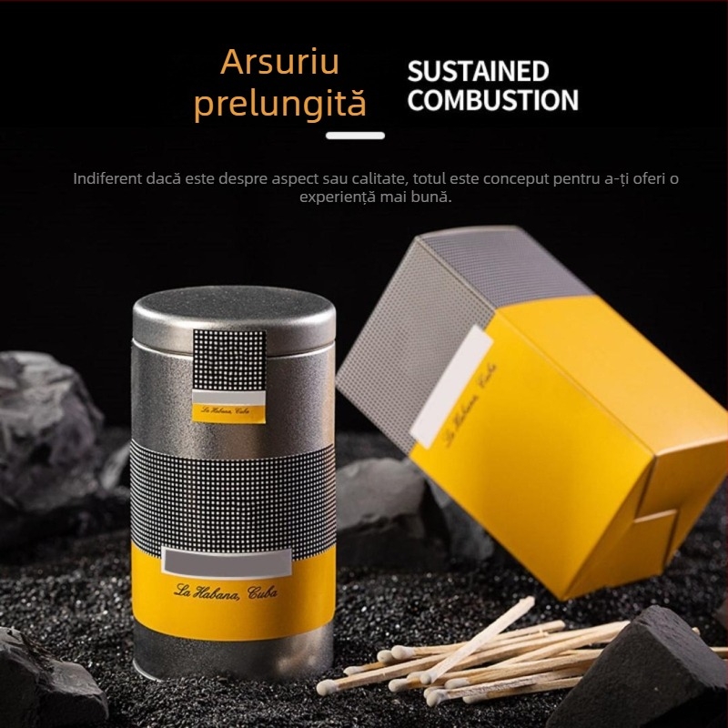 Chibrite într-o cutie metalică, rezistente la umezeală, fără fosfor, pornire din partea de jos, set cadou, personalizabil