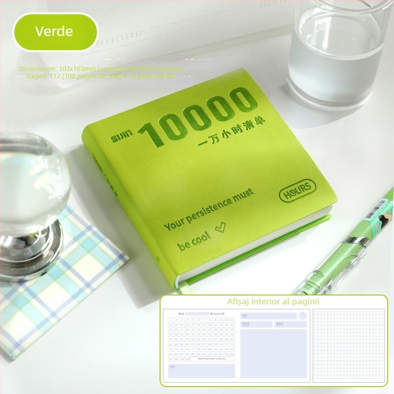 XZ-50169A Caiet de cuvinte de buzunar cu metodă de memorie prin curbă pentru engleză la clasa primară — Copertă PU, Legare cu cleme din ață, Hârtie din pulpă de lemn originală, 200–300 de pagini, Greutate hârtie 50