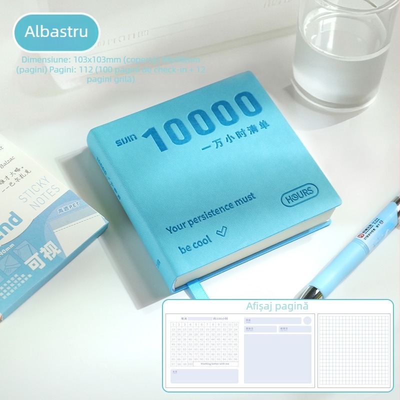 XZ-50169A Caiet de cuvinte de buzunar cu metodă de memorie prin curbă pentru engleză la clasa primară — Copertă PU, Legare cu cleme din ață, Hârtie din pulpă de lemn originală, 200–300 de pagini, Greutate hârtie 50